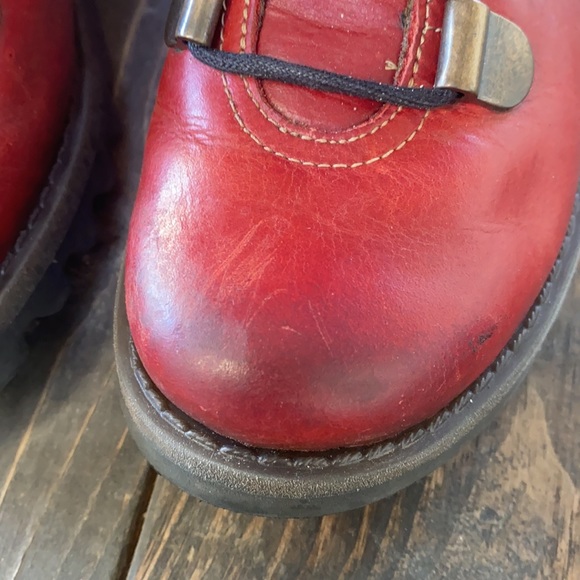 Fly London Roji Leather Lace Up Ankle Boots, Red - Picture 6 of 16